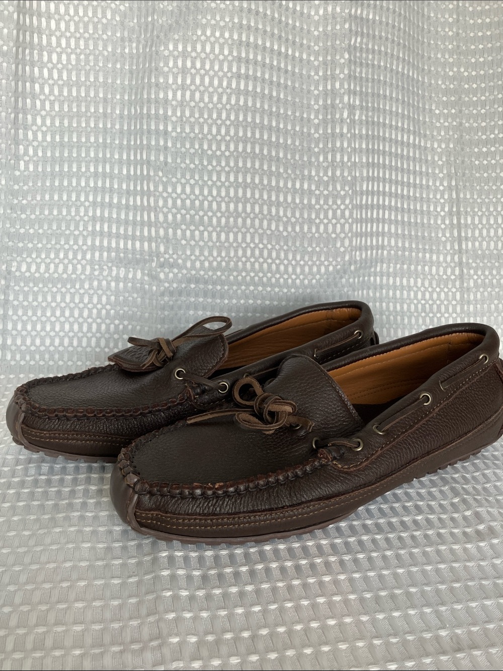 Minnetonka 752 Moosehide Weekender Moccasins Men's 12 Brown Hang Tag - Picture 12 of 13